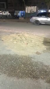 إصلاح هبوط أرضي بثلاث مناطق متفرقة بحي شرق شبرا الخيمة (صور)