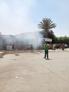 السيطرة على حريق بمحل إطارات سيارات بالطريق الزراعي بالقليوبية