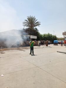 السيطرة على حريق بمحل إطارات سيارات بالطريق الزراعي بالقليوبية