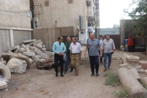 محافظ القليوبية يتفقد المقبره الأثرية والحمامات اليونانية ببنها