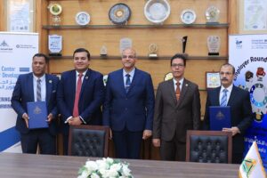 المستشار مصطفى عبد الحميد فرج رئيس هيئة الشبان العالمية بالقليوبية يشارك محافظ القليوبية ورئيس جامعة بنها المائدة المستديرة الأولى لأصحاب الأعمال حول " المهارات المطلوبة لسوق العمل"