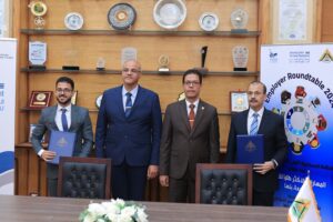 المستشار مصطفى عبد الحميد فرج رئيس هيئة الشبان العالمية بالقليوبية يشارك محافظ القليوبية ورئيس جامعة بنها المائدة المستديرة الأولى لأصحاب الأعمال حول " المهارات المطلوبة لسوق العمل"