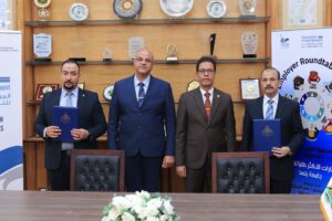 المستشار مصطفى عبد الحميد فرج رئيس هيئة الشبان العالمية بالقليوبية يشارك محافظ القليوبية ورئيس جامعة بنها المائدة المستديرة الأولى لأصحاب الأعمال حول " المهارات المطلوبة لسوق العمل"