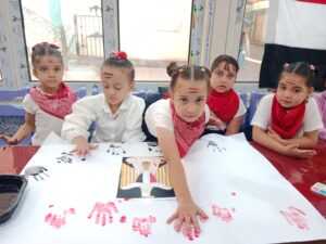 "فخور بوطني " نشاط مميز لطلاب مرحلة رياض الاطفال بشبان بنها للاحتفال بانتصارات اكتوبر