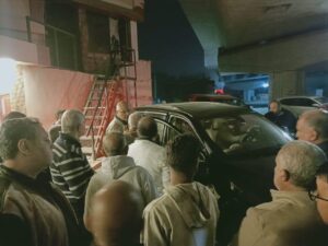 محافظ القليوبية ينتقل لمعاينة مصنع الزيوت المحترق بالقليوبية (صور)