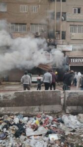 السيطرة على حريق اندلع بمطعم بيتزا بالقليوبية (صور)