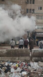 السيطرة على حريق اندلع بمطعم بيتزا بالقليوبية (صور)