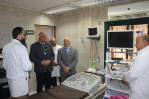محافظ القليوبية يتفقد وحدة مناظير الجهاز الهضمي بمستشفى الحميات بمدينة بنها