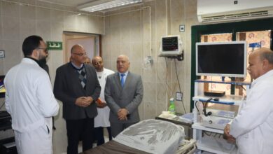 محافظ القليوبية يتفقد وحدة مناظير الجهاز الهضمي بمستشفى الحميات بمدينة بنها