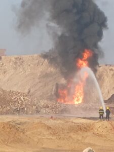 لحظات رعب .. التفاصيل الكاملة لحريق خط الغاز بطريق بلبيس