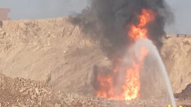 لحظات رعب .. التفاصيل الكاملة لحريق خط الغاز بطريق بلبيس