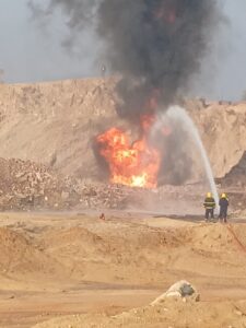 لحظات رعب .. التفاصيل الكاملة لحريق خط الغاز بطريق بلبيس
