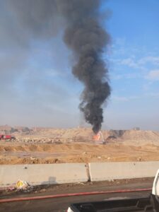 لحظات رعب .. التفاصيل الكاملة لحريق خط الغاز بطريق بلبيس