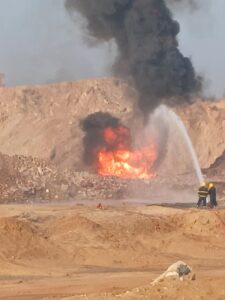 لحظات رعب .. التفاصيل الكاملة لحريق خط الغاز بطريق بلبيس