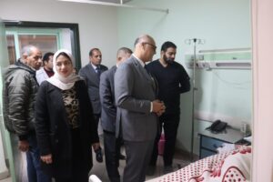 محافظ القليوبية يطمئن على مصابي حادث كسر ماسورة بخط انابيب الخانكة