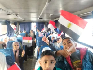 انطلاق 45 أتوبيس من قرية كفر الشوبك بالقليوبية لمعرض الكتاب (صور)