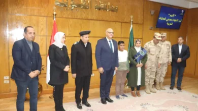محافظ القليوبية يشهد احتفالية لتكريم أسر الشهداء ومصابي العمليات الحربية (صور)
