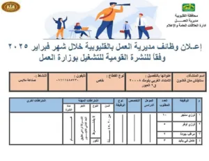 توفير 342 فرصة عمل داخل 9 شركات بالقليوبية