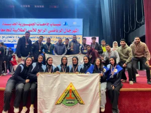 مراكز متقدمة لطلاب جامعة بنها فى المهرجان الرياضي الرابع للأسر الطلابية