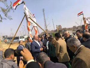 وزيرة التنمية المحلية ومحافظ القليوبية يدشنان مشروع تشجير الطريق الدائري