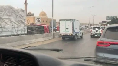 عاجل .. انقلاب سيارة نقل بالطريق الزراعي بالقليوبية عاجل .. انقلاب سيارة نقل بالطريق الزراعي بالقليوبية