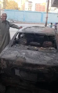 احتراق سيارة بسبب الألعاب النارية ببنها .. وأمن القليوبية يضبط المتهم