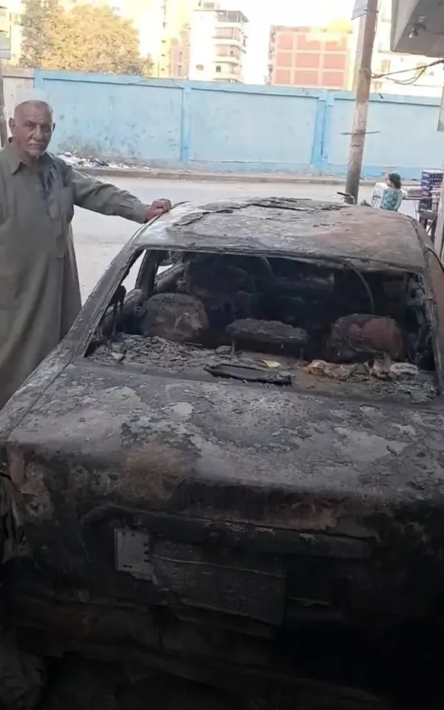 احتراق سيارة بسبب الألعاب النارية ببنها .. وأمن القليوبية يضبط المتهم