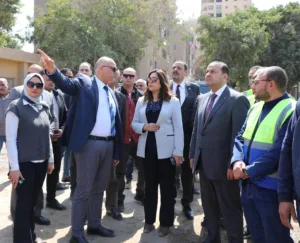 وزيرة التنمية المحلية تضع حجر الأساس لتطوير شارع الرشاح - صور
