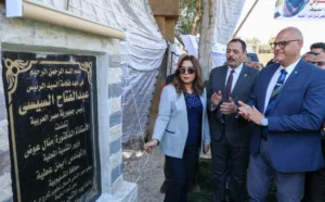 وزيرة التنمية المحلية تضع حجر الأساس لتطوير شارع الرشاح - صور