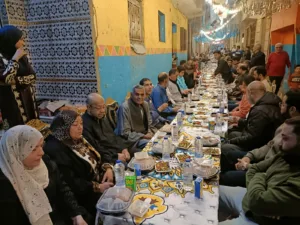 أهالي الشوبك بشبين القناطر ينظمون إفطار جماعي بمشاركة 1500 شخص