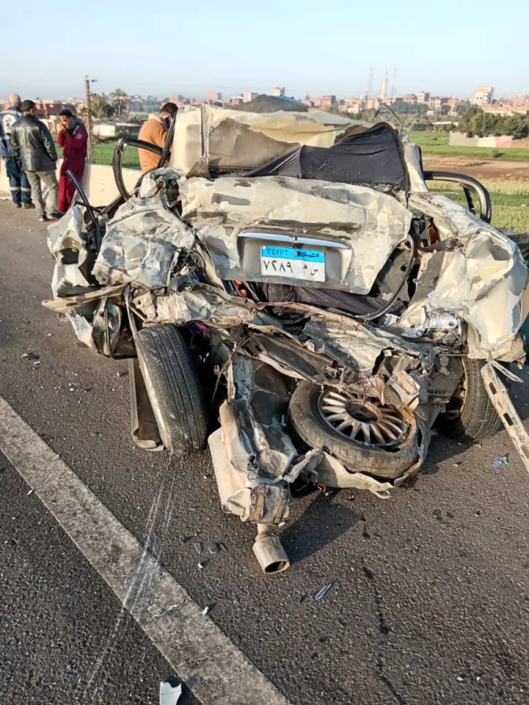 مصرع شخص في حادث تصادم بالطريق الحر بالقليوبية