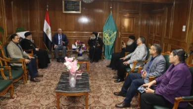 محافظ القليوبية يستقبل وفد كنسي لتقديم التهنئة بعيد الفطر المبارك