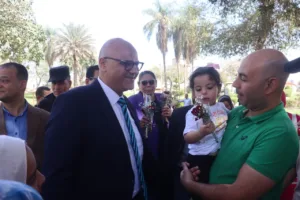 محافظ القليوبية يتفقد حدائق القناطر الخيرية لتقديم التهنئة للمواطنين بمناسبة عيد الفطر