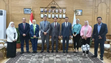 رئيس جامعة بنها يستقبل لجنة من أكاديمية البحث العلمي
