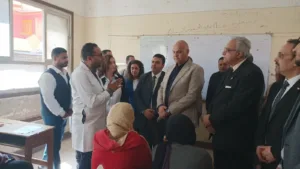 محافظ القليوبية يتفقد قافلة "إبراهيم بدران" الطبية المجانية ببلتان