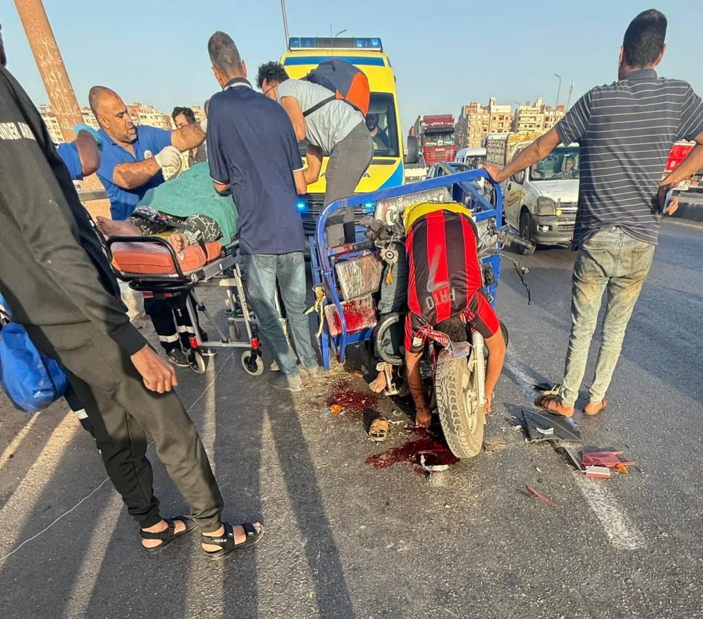مصرع شخص وإصابة اثنين آخرين في حادث بالطريق الزراعي بالقليوبية