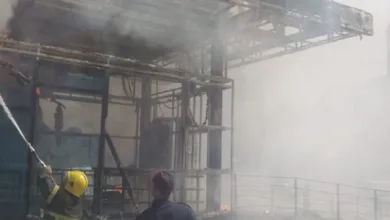 السيطرة على حريق في مولد كهرباء بمحطة الأتوبيس الترددي السيطرة على حريق في مولد كهرباء بمحطة الأتوبيس الترددي