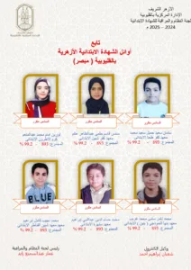 أسماء أوائل الشهادة الإبتدائية الأزهرية 2025 في القليوبية
