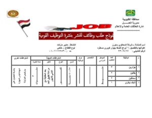 القوى العاملة بالقليوبية تعلن توفير 330 فرصة عمل شاغرة