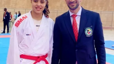 محافظ القليوبية يهنئ البطلة لمار محمود بعد حصدها ذهبية الكاراتيه