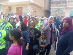 زحام أمام لجان انتخابات مجلس الشيوخ بشبين القناطر - صور