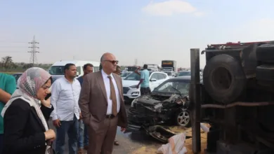محافظ القليوبية يتدخل لرفع آثار حادث مروري على طريق شبرا بنها الحر
