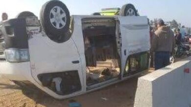 حوادث متفرقة بالقليوبية.. إصابة 6 في انقلاب ميكروباص وتعطل مروري بطوخ بسبب انقلاب سيارة نقل