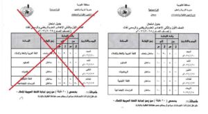 تعديل جداول امتحانات الرابع حتى الثاني الإعدادي بالقليوبية