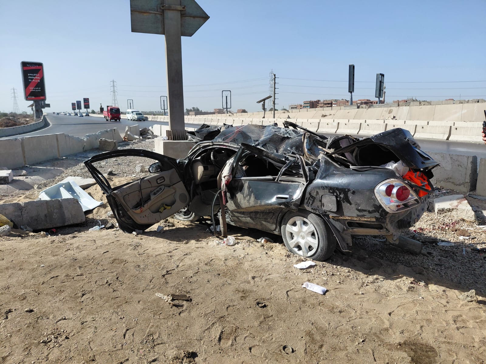 مصرع شقيقتين متأثرين بإصابتهم في حادث تصادم على الطريق الحر بالقليوبية