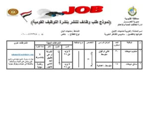 إتاحة 329 فرصة عمل جديدة بالقليوبية ضمن نشرة وزارة العمل لشهر ديسمبر
