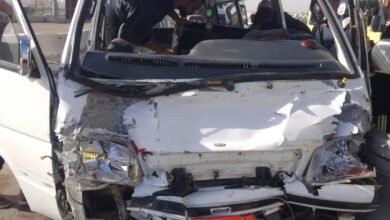 إصابة 9 أشخاص في تصادم ميكروباص وربع نقل على الطريق الإقليمي بالقليوبية