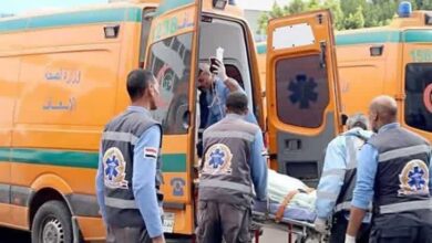 مصرع زوجين في تصادم ميكروباص أسفل كوبري مشاه طوخ بالقليوبية