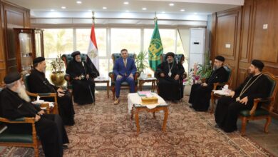 محافظ القليوبية يستقبل مطران وأساقفة الكنيسة القبطية الأرثوذكسية للتهنئة بعيد الفطر