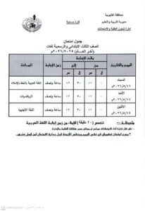 اعتماد رسمي لجداول امتحانات القليوبية.. وانطلاق ماراثون نهاية العام مطلع الشهر المقبل